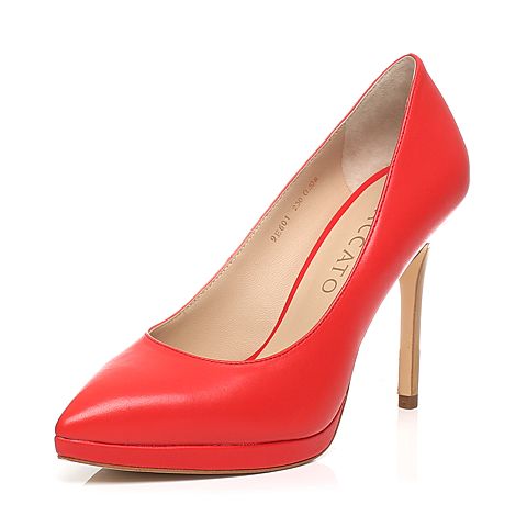 STACCATO/思加图2017春季专柜同款红色羊皮女单鞋9E601AQ7