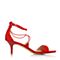 STACCATO/思加图夏季专柜同款红色羊绒皮女凉鞋9E702BL7