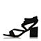 STACCATO/思加图夏季专柜同款黑色羊绒皮女凉鞋9E801BL7