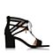 STACCATO/思加图夏季专柜同款黑色女凉鞋9E805BL7