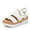 STACCATO/思加图夏季专柜同款白色漆皮胎牛皮革女皮凉鞋9F304BL7
