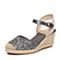 STACCATO/思加图夏季专柜同款亮片布面拼接女皮凉鞋9F901BL7