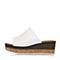 STACCATO/思加图夏季专柜同款牛皮白色坡跟女凉鞋9G201BT7