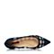 STACCATO/思加图2017春季专柜同款蓝色尖头浅口镂空羊绒皮革低跟女单鞋J2101AQ7