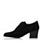 STACCATO/思加图秋季专柜同款黑色绒面羊皮系带女皮鞋9H303CM7