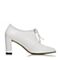 STACCATO/思加图秋季专柜同款白色羊皮尖头系带女皮鞋9H105CM7