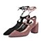 STACCATO/思加图春季专柜同款黑色羊绒皮女皮凉鞋M5101AH7