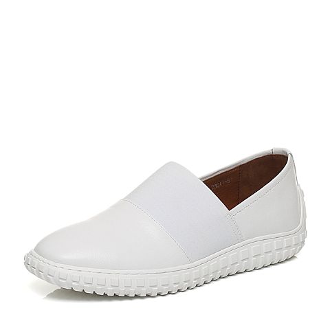 STACCATO/思加图秋季专柜同款白色牛皮深口女皮鞋M8101CM7