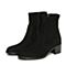 STACCATO/思加图新款黑色羊皮时装靴短筒女皮靴9I502DD7