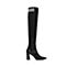STACCATO/思加图冬季专柜同款黑色羊皮简约条纹长筒靴9J412DC7