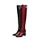 STACCATO/思加图冬季专柜同款黑色羊皮简约条纹长筒靴9J412DC7
