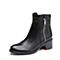 STACCATO/思加图冬季专柜同款黑色牛皮短筒女皮靴9I509DD7