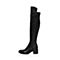 STACCATO/思加图冬季专柜同款黑色牛皮绒里女皮靴9I505DC7