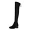 STACCATO/思加图冬季专柜同款黑色羊绒皮长筒女皮靴9I503DC7