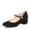 STACCATO/思加图秋季专柜同款黑色羊绒皮玛丽珍女单鞋9K601CQ7