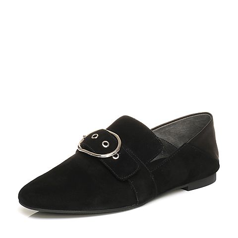 STACCATO/思加图秋季专柜同款黑色羊绒皮女皮鞋9D916CM7