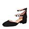 STACCATO/思加图秋季专柜同款黑色羊绒皮玛丽珍女凉鞋9K603CK7