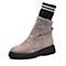 STACCATO/思加图冬季专柜同款灰色羊绒皮短筒女皮靴N5101DZ7