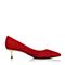 STACCATO/思加图秋季专柜同款红色羊绒皮女浅口皮鞋Q4101CQ7