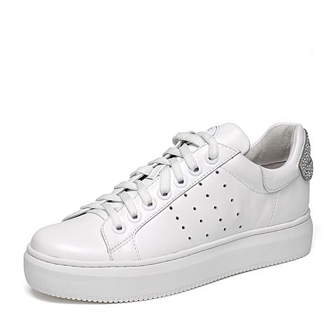 STACCATO/思加图秋季专柜同款白色简约休闲小白鞋9D603CM7