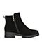 STACCATO/思加图冬季专柜同款黑色羊绒皮绒里女皮靴Q7101DD7