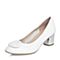 STACCATO/思加图2018年春季专柜同款白色羊皮粗跟浅口女单鞋ER961AQ8