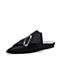 STACCATO/思加图2018年春季专柜同款黑色真丝布面钻扣穆勒鞋9L715AH8