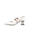 STACCATO/思加图2018年春季专柜同款白色布面粗跟女凉鞋9YD20AH8