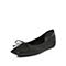 STACCATO/思加图2018年春季专柜同款黑色羊皮蝴蝶结浅口女皮鞋9K903AQ8