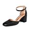 STACCATO/思加图2018年春季专柜同款黑色绵羊皮女皮凉鞋9L305AK8