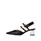 STACCATO/思加图2018年春季专柜同款黑色布面女凉鞋9YD20AH8