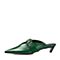 STACCATO/思加图2018年春季专柜同款绿色羊皮女穆勒拖鞋9N502AH8
