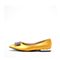 STACCATO/思加图2018年春季专柜同款黄色真丝布面钻扣平底鞋9E507AQ8