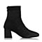 STACCATO/思加图2018年春季专柜同款黑色编织帮面短筒女皮靴9H511AD8