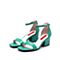 STACCATO/思加图2018年夏季专柜同款绿色绵羊皮革女皮凉鞋9O206BL8