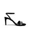 STACCATO/思加图2018年夏季专柜同款黑色羊绒皮革铆钉装饰女皮凉鞋9O301BL8