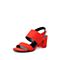 STACCATO/思加图2018年夏季专柜同款红色羊绒皮革女皮凉鞋9E820BL8