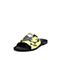 思加图2018年夏季专柜同款黄色绣花布虎头装饰凉拖鞋9JH14BT8