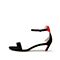 思加图2018年夏季专柜同款黑色羊绒皮革一字带女皮凉鞋9O806BL8