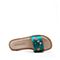 思加图2018年夏季专柜同款绿色布面水钻装饰女凉拖鞋9N604BT8
