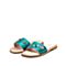 思加图2018年夏季专柜同款绿色布面水钻装饰女凉拖鞋9N604BT8