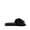 STACCATO/思加图2018年夏季专柜同款黑色布面羽毛装饰女凉拖鞋9P501BT8