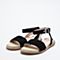 STACCATO/思加图2018年夏季专柜同款黑色羊绒皮革女皮凉鞋9N902BL8
