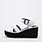 STACCATO/思加图2018年夏季专柜同款白色绵羊皮革女皮凉鞋9P906BL8