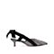 STACCATO/思加图2018年春季黑白格子布面格纹后空猫跟鞋S5301AH8
