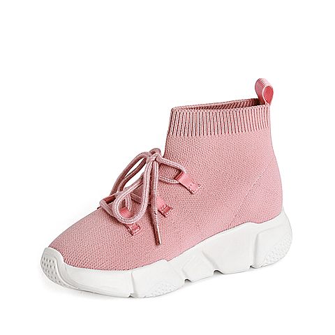 STACCATO/思加图2018年春季专柜同款粉色编织帮面童鞋亲子鞋QZ004AM8