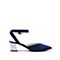 STACCATO/思加图2018年春季专柜同款深蓝色羊绒皮革女皮凉鞋9YD37AH8