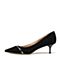 STACCATO/思加图2018春季专柜同款黑色羊绒皮浅口女单鞋9YD09AQ8
