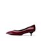STACCATO/思加图18年秋季新款专柜同款红色猫跟牛皮革浅口女单鞋9L215CQ8