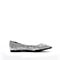 思加图18年秋季新款专柜同款银色亮片布平底单鞋9S908CQ8
